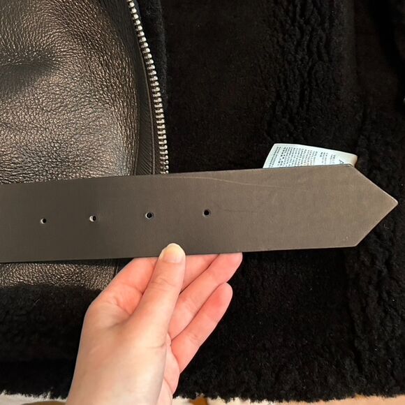 Acne Studios Velocite Leather Trimmed Shearling Jacket - Picture 9 of 12